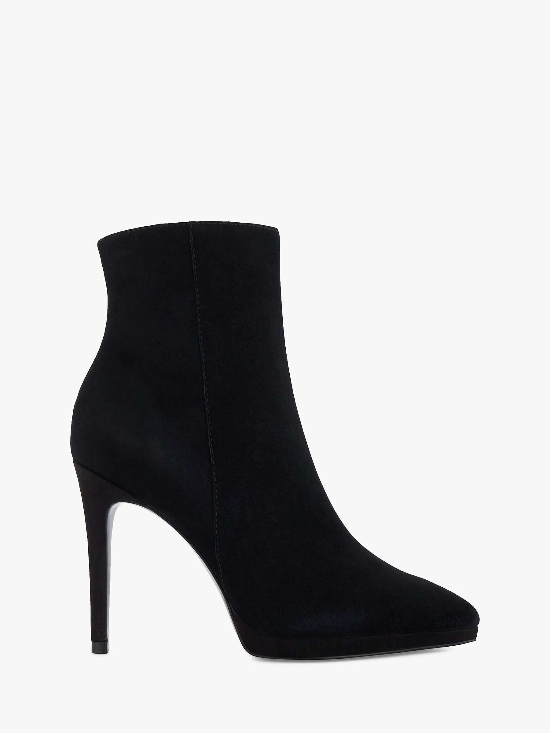 Buy Dune Octavia High Heel Suede Ankle Boots, Black Online at johnlewis.com