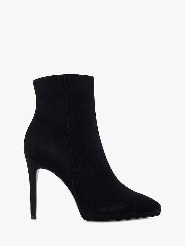 Dune Octavia High Heel Suede Ankle Boots, Black