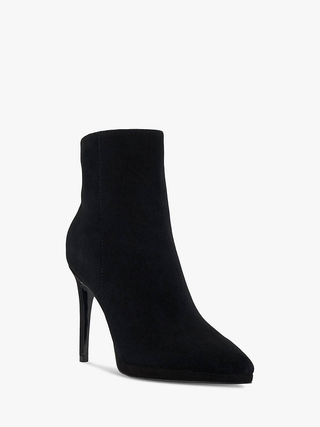 Dune Octavia High Heel Suede Ankle Boots, Black