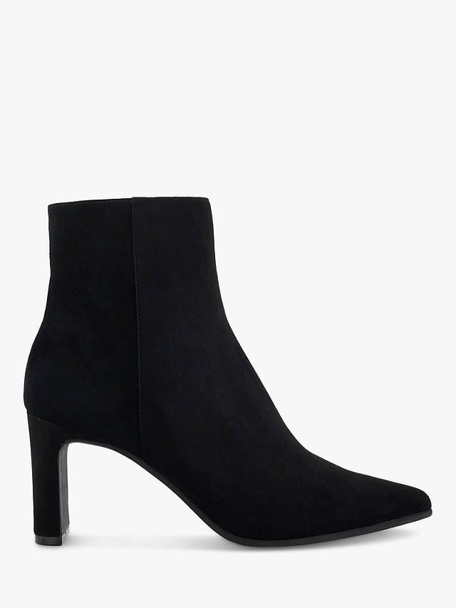 Dune Ottaly Suede Pointed Toe Ankle Boots, Black-suede