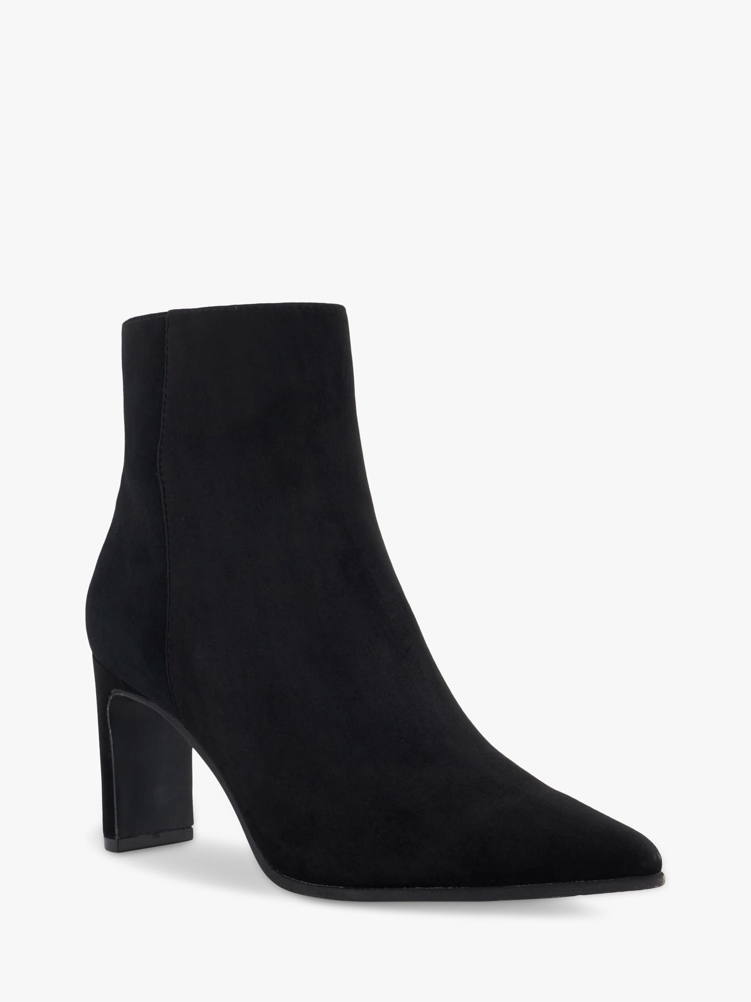Dune Ottaly Suede Pointed Toe Ankle Boots, Black-suede at John Lewis ...