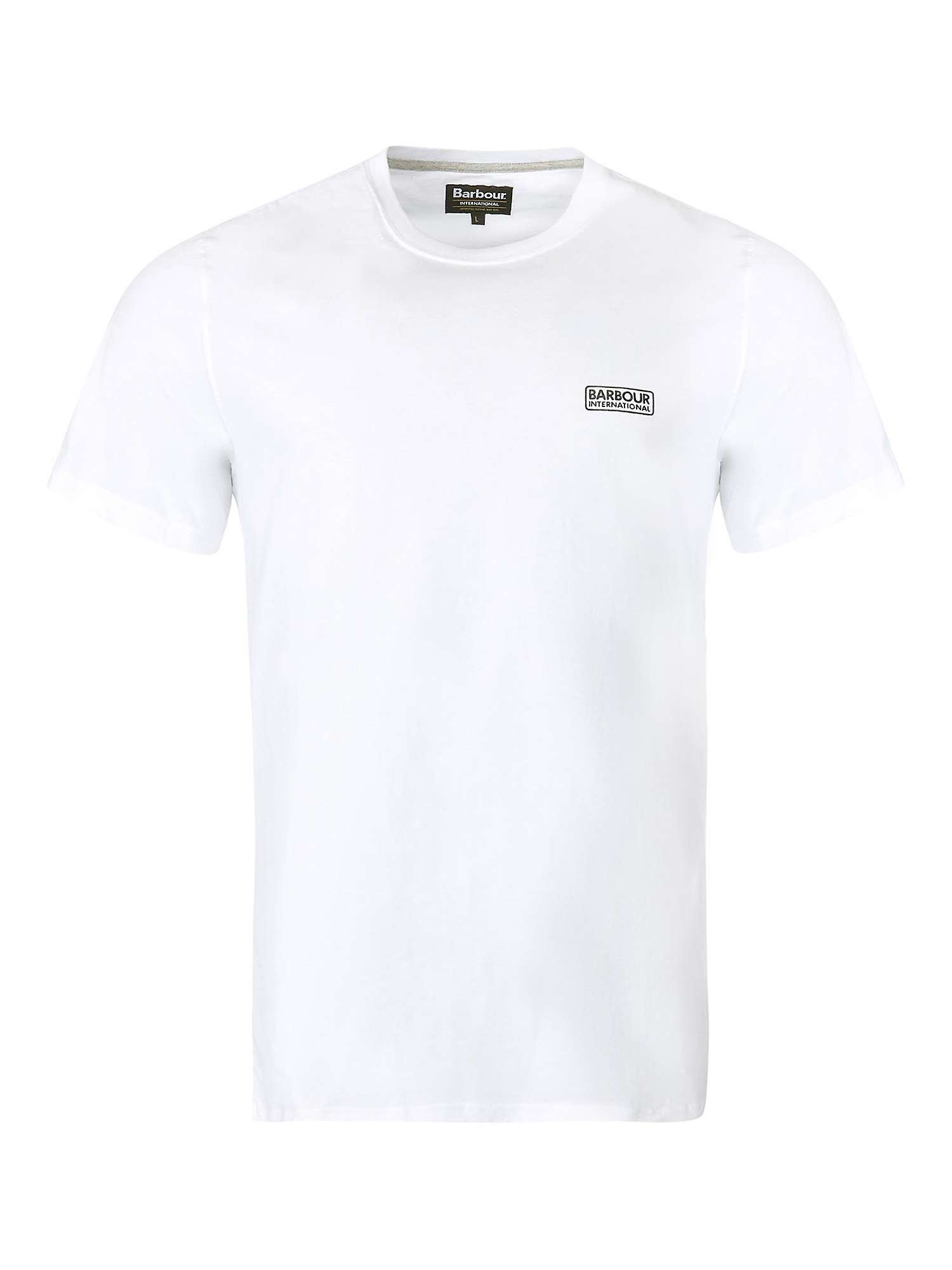 Buy Barbour International Small Logo T-Shirt, White Online at johnlewis.com