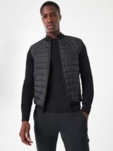 Reiss Trainer Quilted Front Zip Cardigan, Soft Grey at John Lewis & Partners