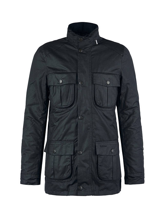 Barbour Corbridge Rugged Utility Style Waxed Jacket, Black at John ...