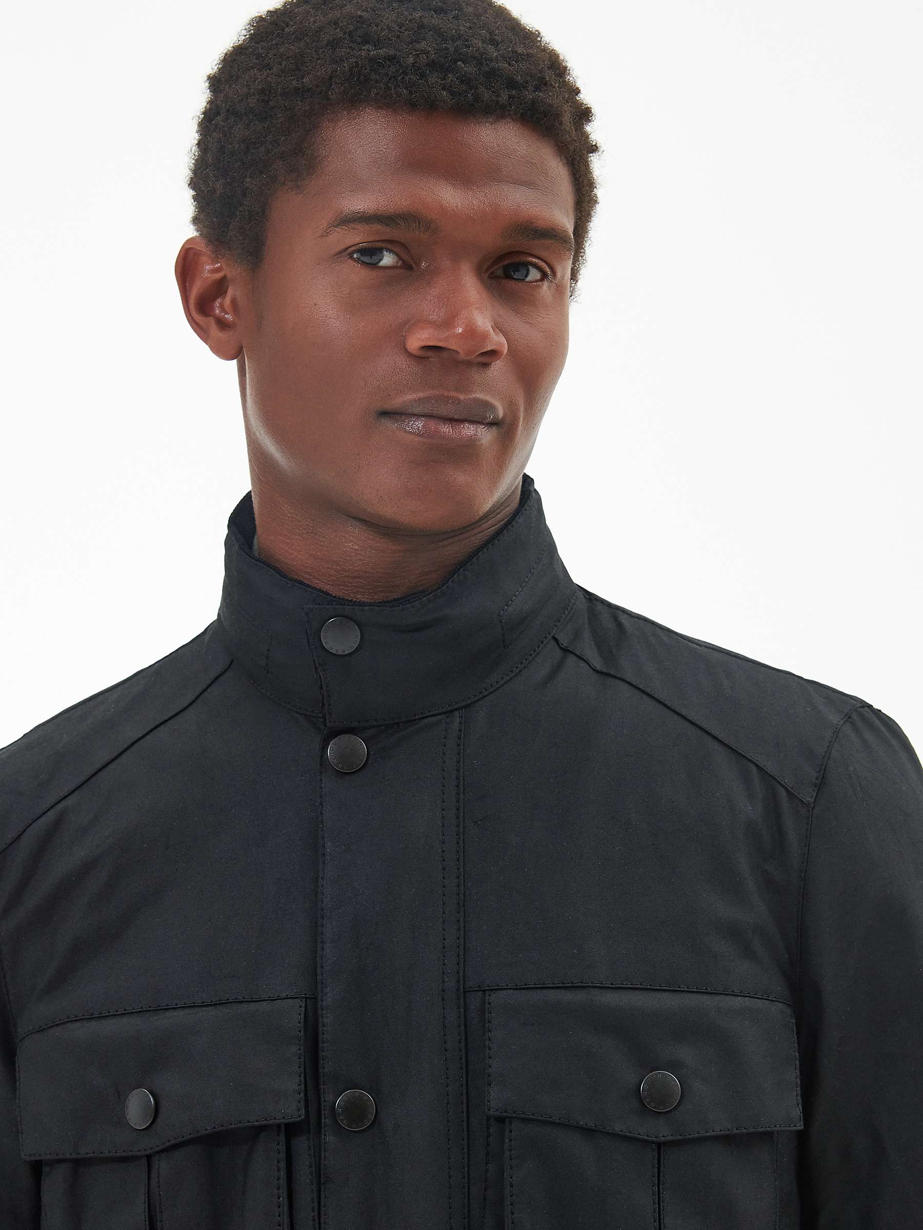 Buy Barbour Corbridge Rugged Utility Style Waxed Jacket, Black Online at johnlewis.com