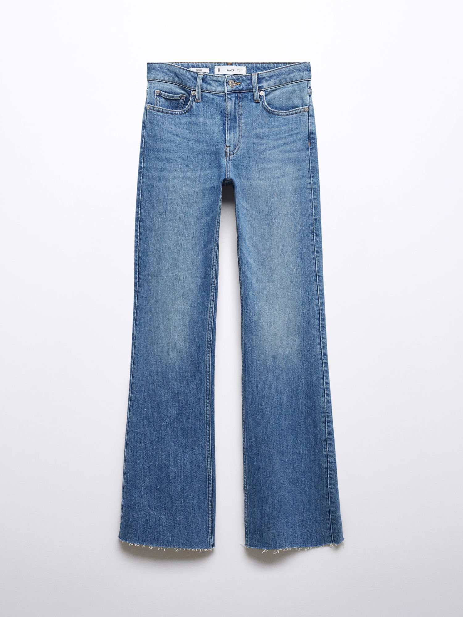 Mango Fiona Flared Jeans, Open Blue at John Lewis & Partners