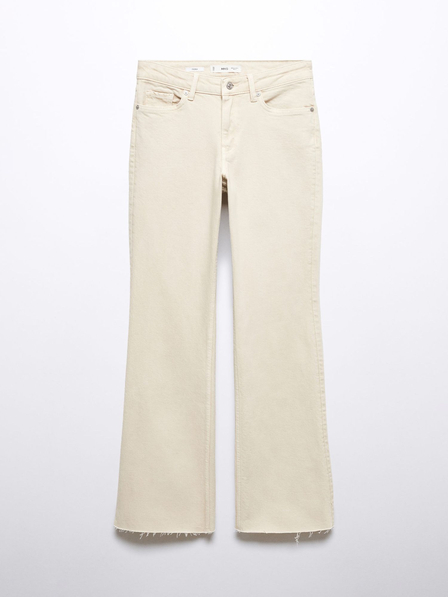 Mango Fiona Flared Jeans, Light Beige at John Lewis & Partners