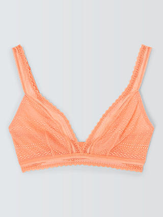 John Lewis ANYDAY Lily Lace Non-Wired Bra, Melon