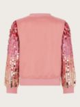 Monsoon Kids' Sequin Velvet Bomber Jacket, Pink/Multi