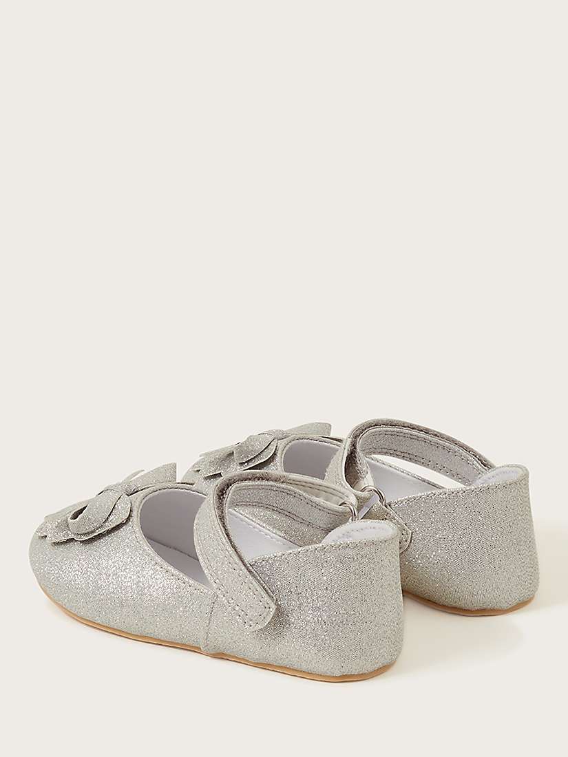 Buy Monsoon Kids' Sparkle Bow Walker Shoes, Silver Online at johnlewis.com