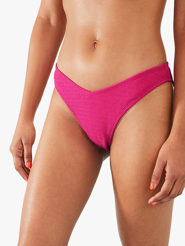 Accessorize Crinkle Bikini Bottoms, Pink Fuchsia
