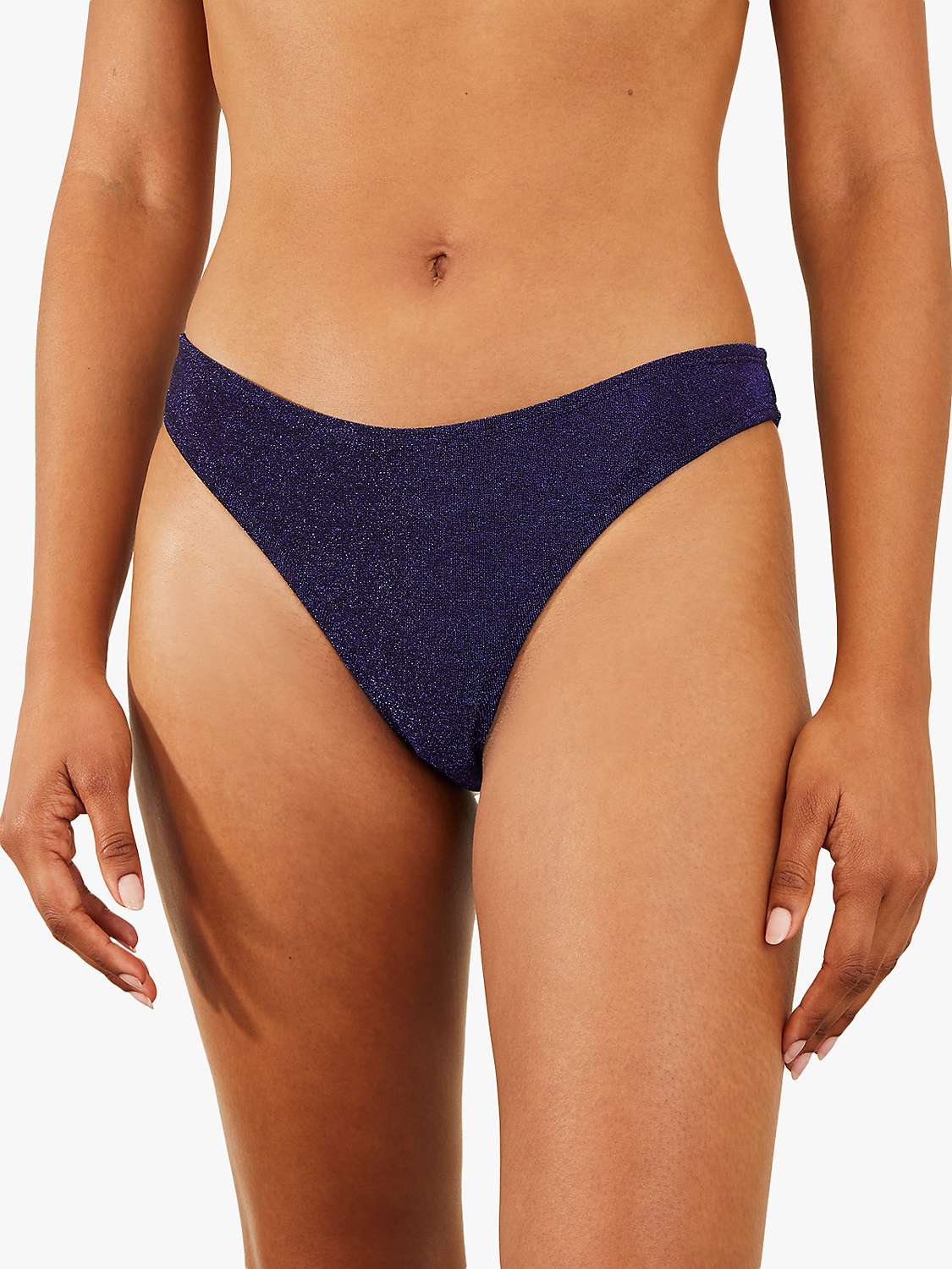 Buy Accessorize Shimmer Bikini Bottoms, Dark Blue Online at johnlewis.com