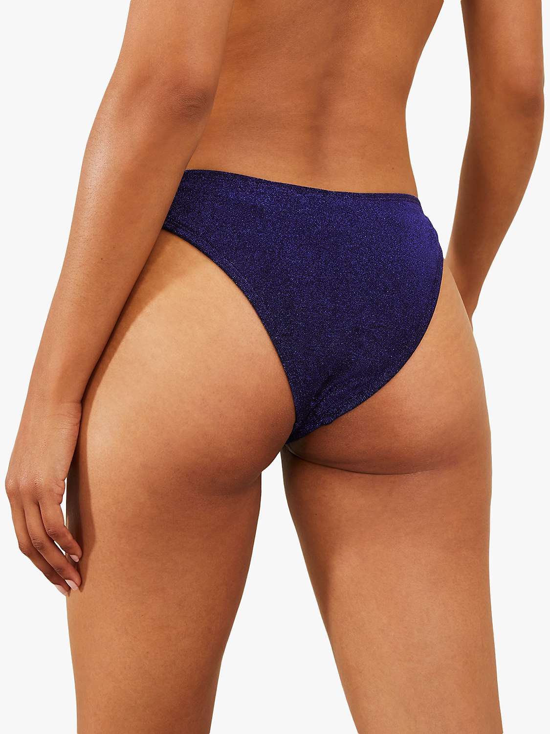 Buy Accessorize Shimmer Bikini Bottoms, Dark Blue Online at johnlewis.com