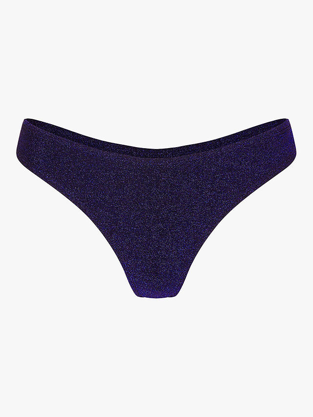 Accessorize Shimmer Bikini Bottoms, Dark Blue
