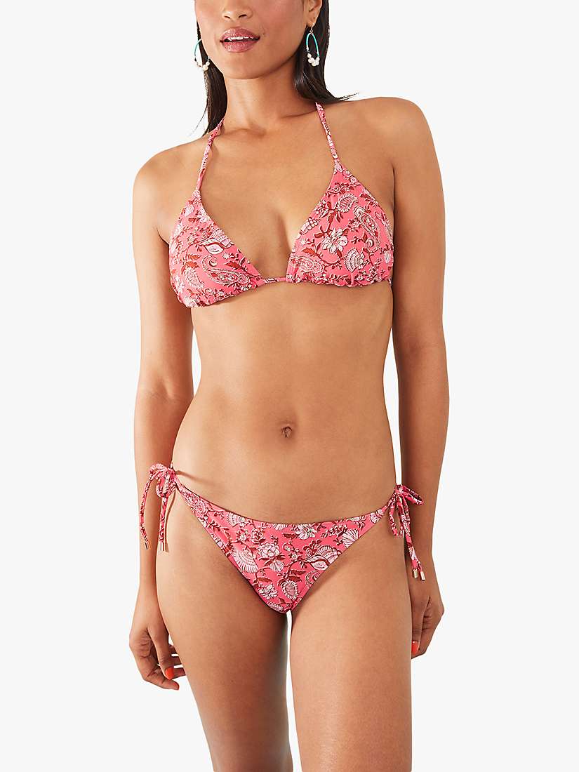 Buy Accessorize Shell Print Side Tie Bikini Bottoms, Light Pink Online at johnlewis.com