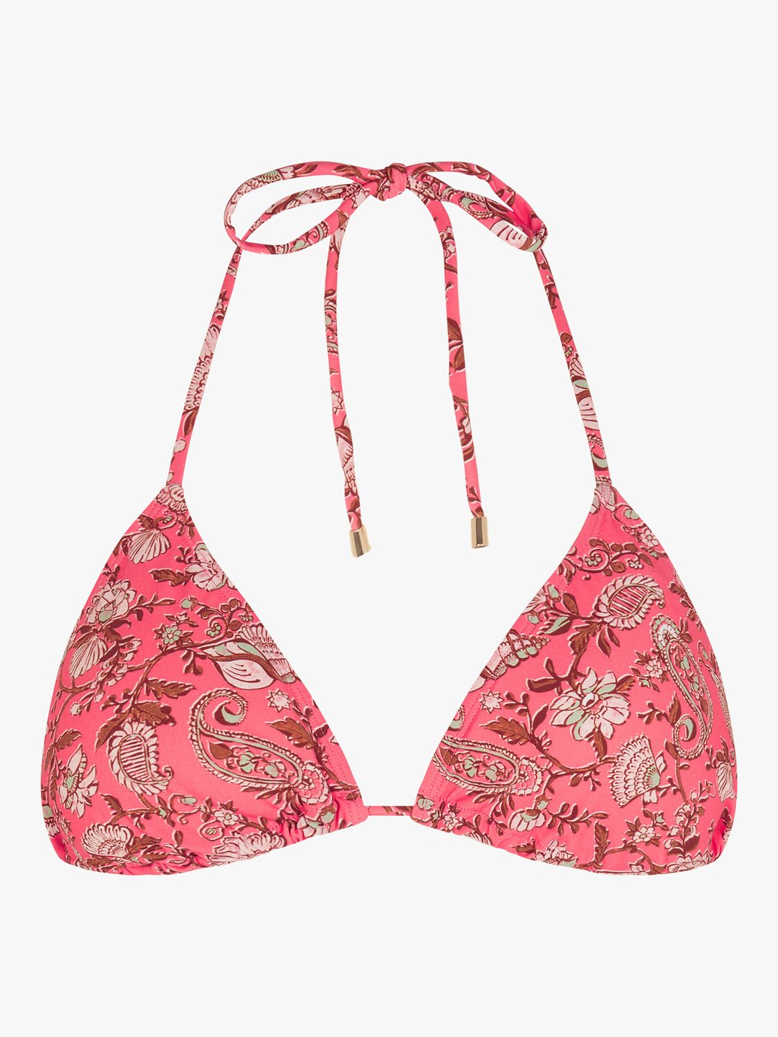 Accessorize Shell Print Triangle Bikini Top, Light Pink, 6