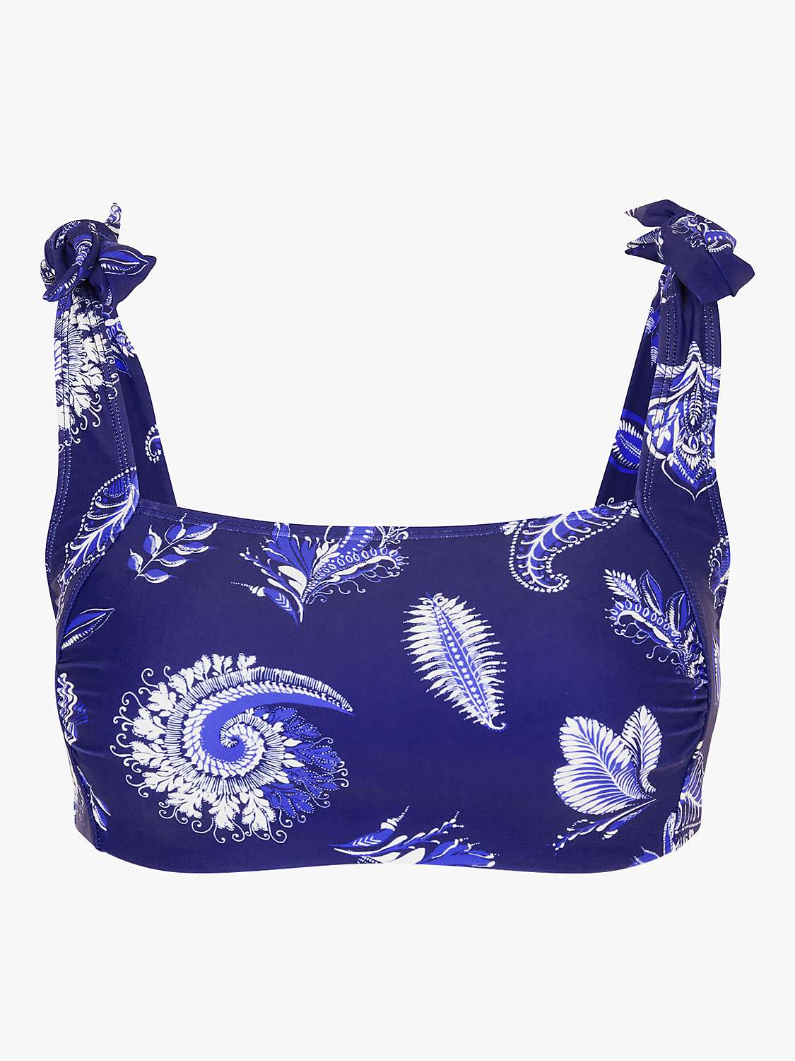 Buy Accessorize Paisley Tie Shoulder Bikini Top, Blue Indigo Online at johnlewis.com