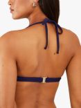 Accessorize Shimmer Halter Neck Bikini Top, Dark Blue