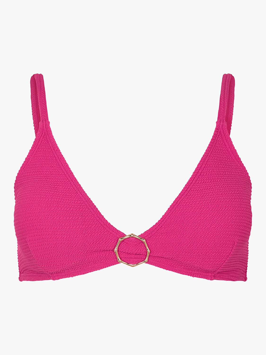 Buy Accessorize Crinkle Trim Plunge Bikini Top, Pink Fuchsia Online at johnlewis.com