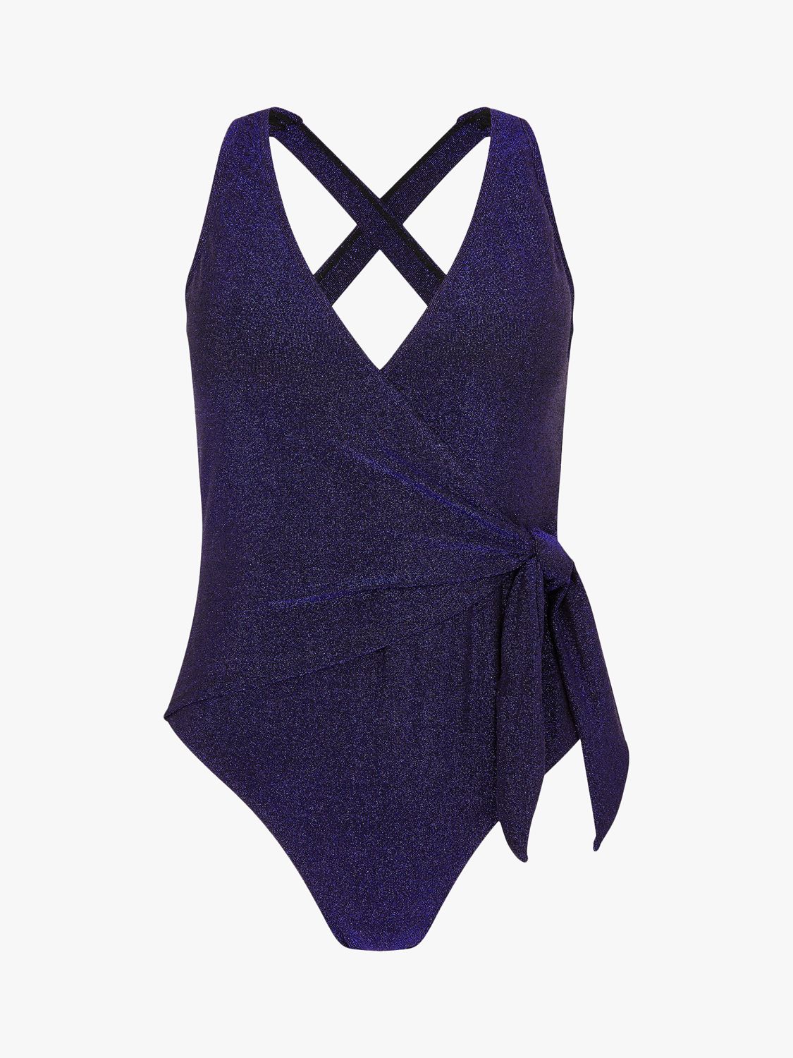 Buy Accessorize Tie-Waist Detail Shimmer Swimsuit, Blue Online at johnlewis.com
