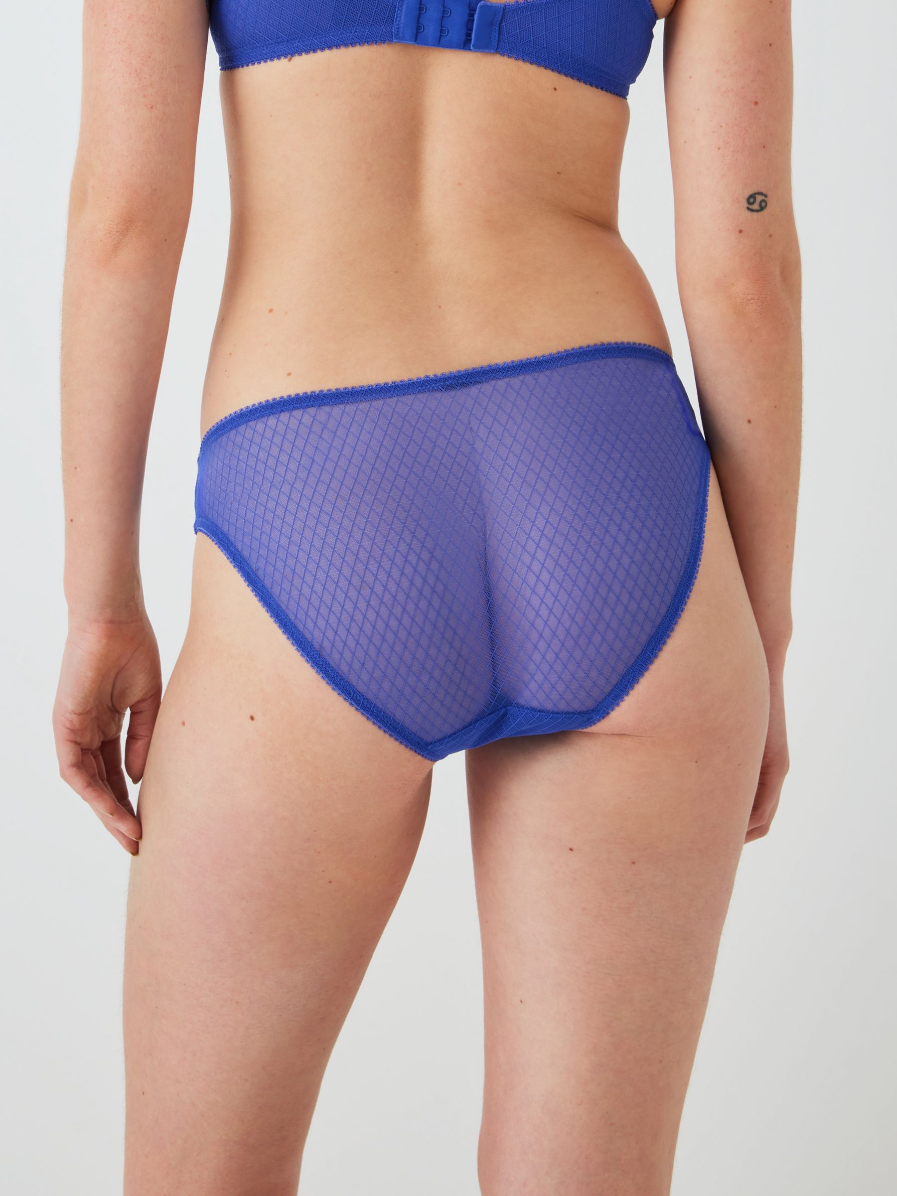 John Lewis Marley Geo Bikini Knickers, Cobalt, 10