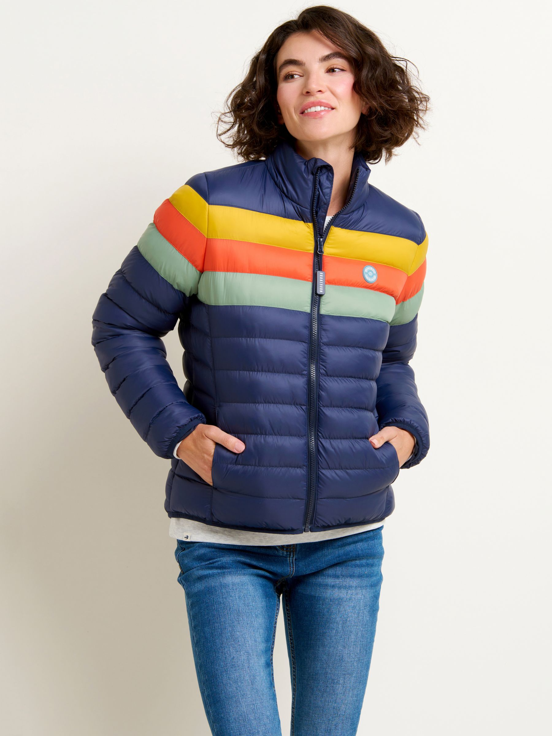 Cotton Sisters Monogrammed Modern Stripe Fleece Jacket - Ladies