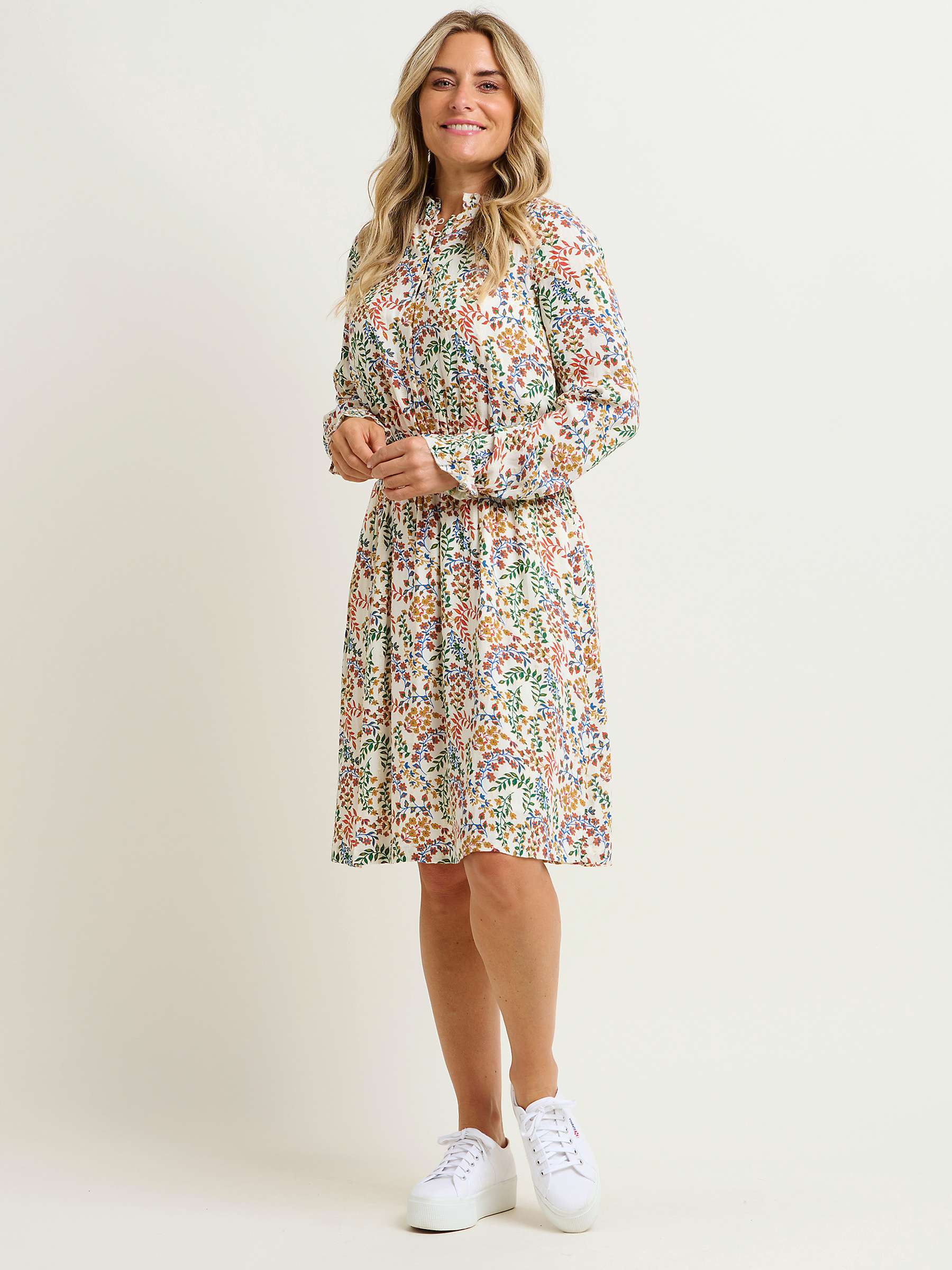 Buy Brakeburn Floral Shirred Waist Dress, Cream/Multi Online at johnlewis.com