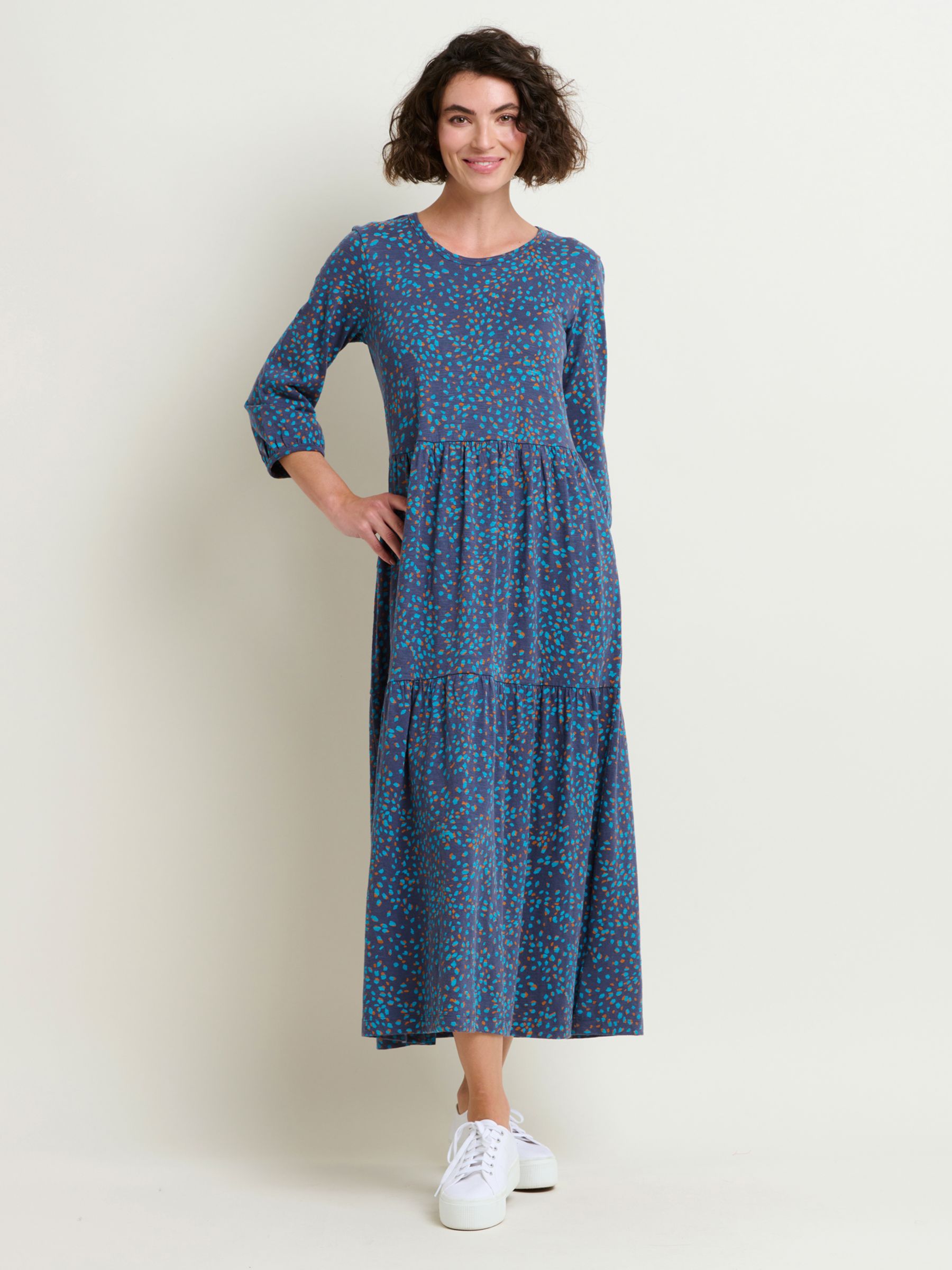 Brakeburn Abstract Spot Maxi Dress, Blue/Multi at John Lewis & Partners