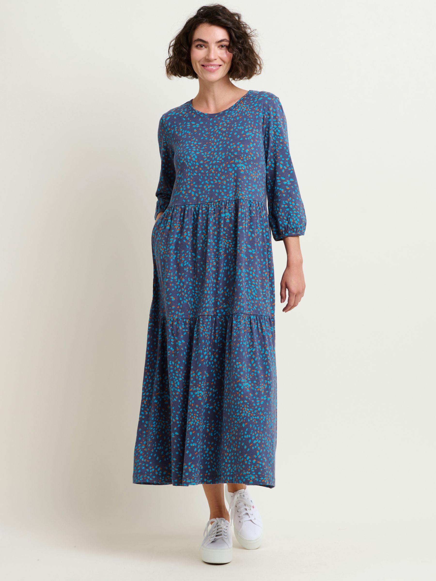 Brakeburn Abstract Spot Maxi Dress, Blue/Multi at John Lewis & Partners