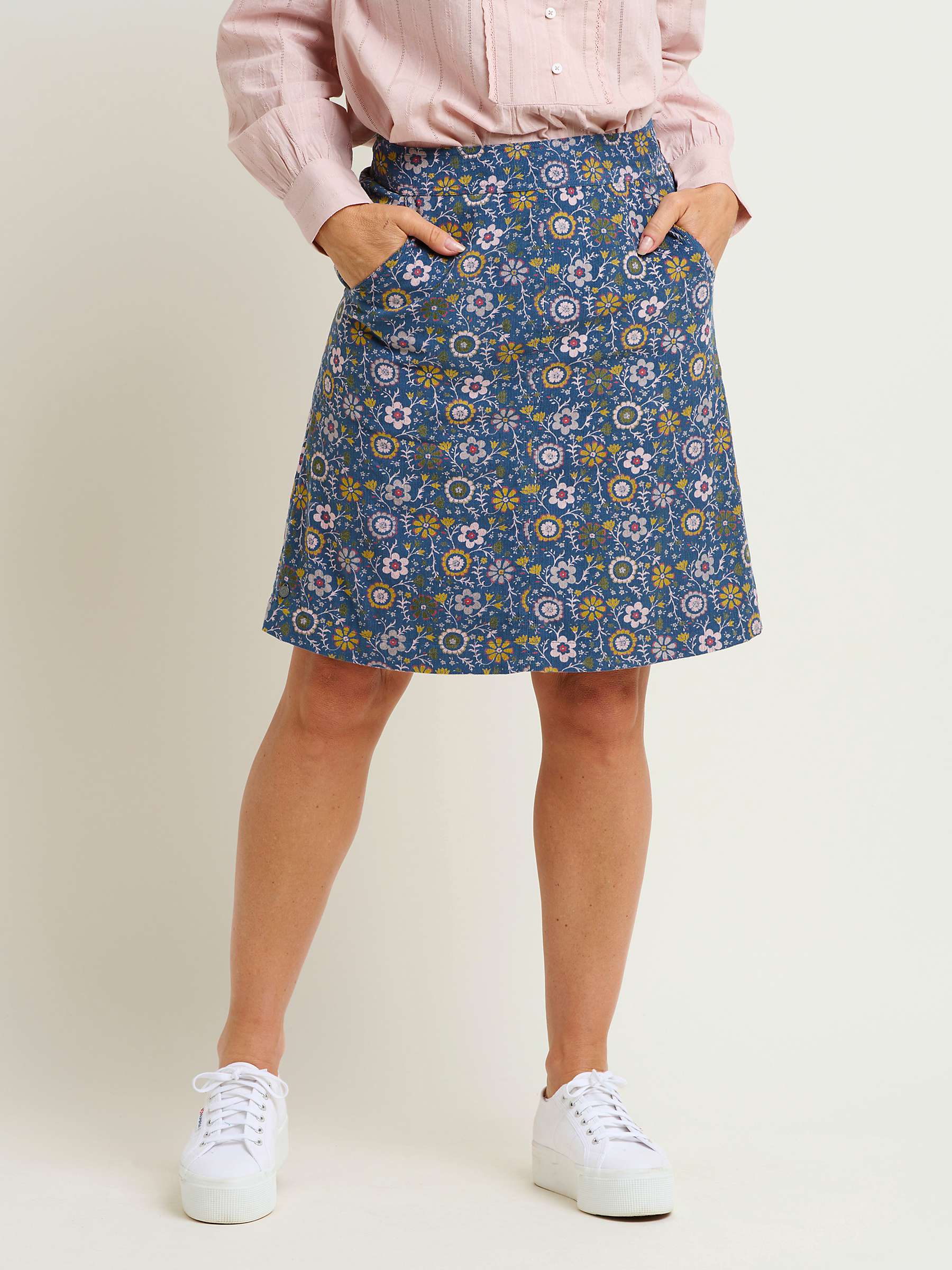 Buy Brakeburn Folk Floral Cotton Cord Skirt, Multi Online at johnlewis.com