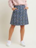 Brakeburn Folk Floral Cotton Cord Skirt, Multi