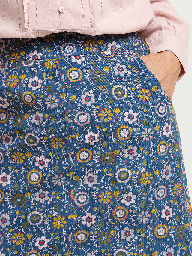 Brakeburn Folk Floral Cotton Cord Skirt, Multi