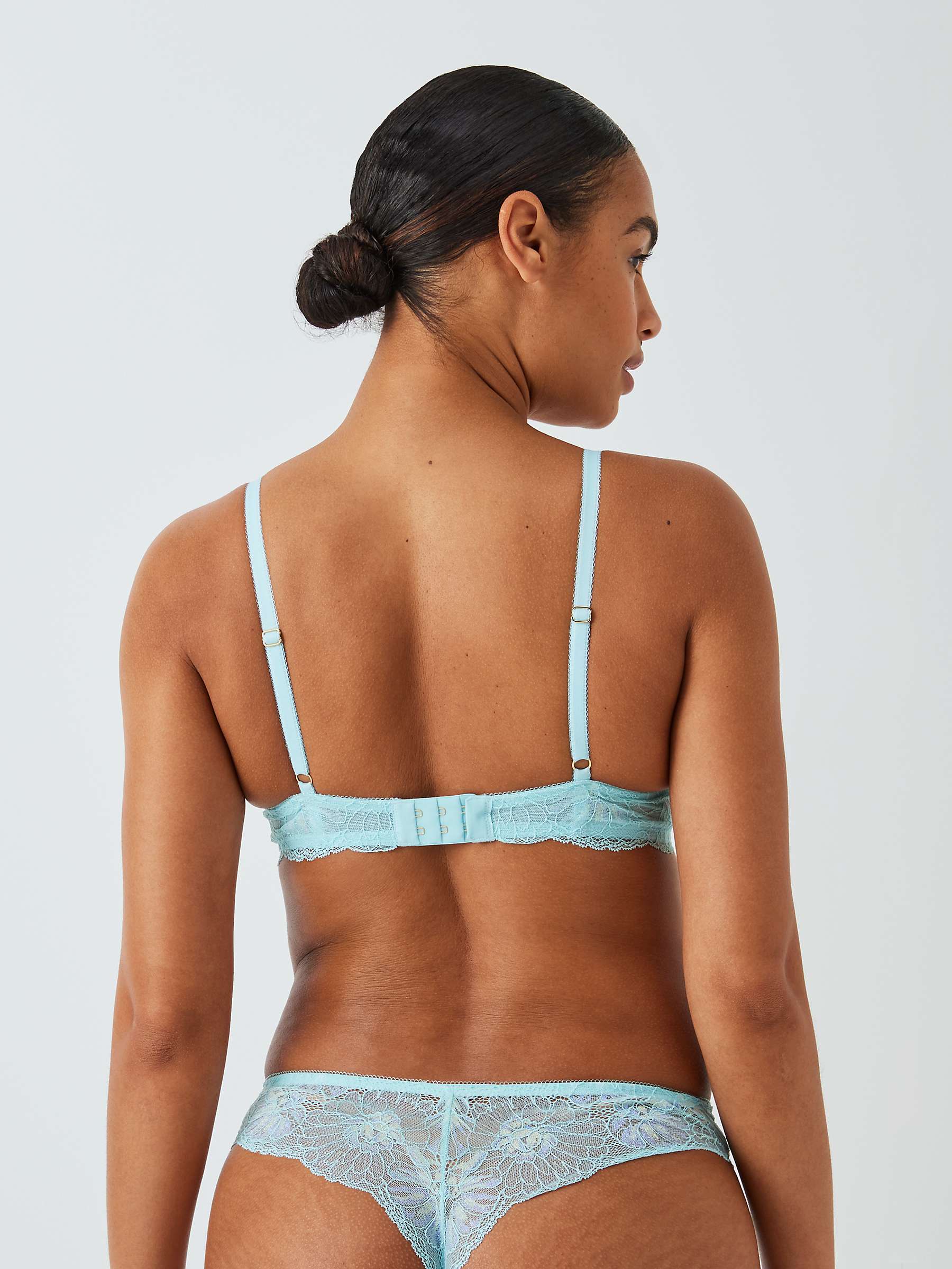 Buy AND/OR Cora Lace Padded Plunge Bra, Aqua Blue Online at johnlewis.com