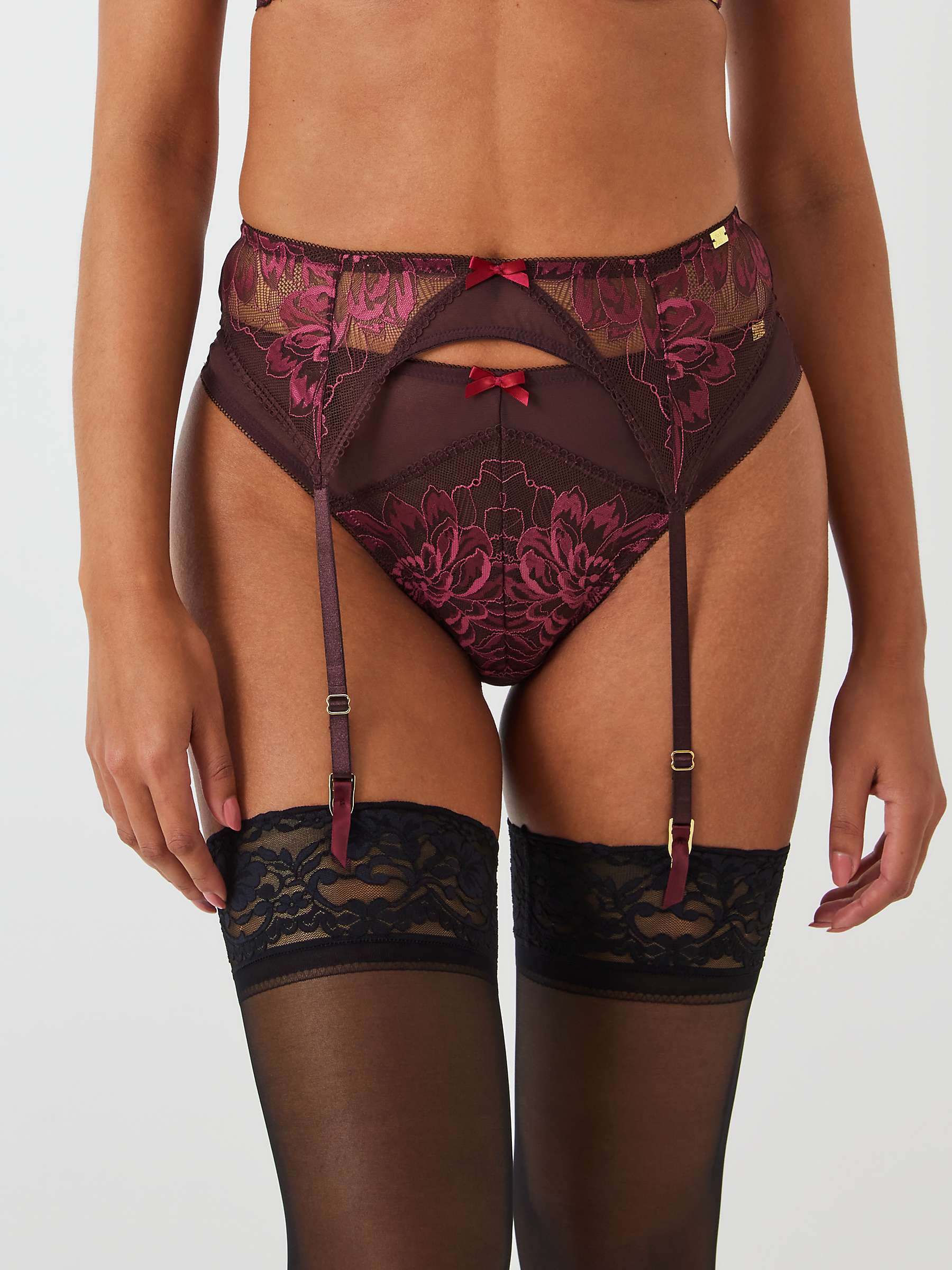 Buy AND/OR Cindy Lace Suspenders, Plum Online at johnlewis.com