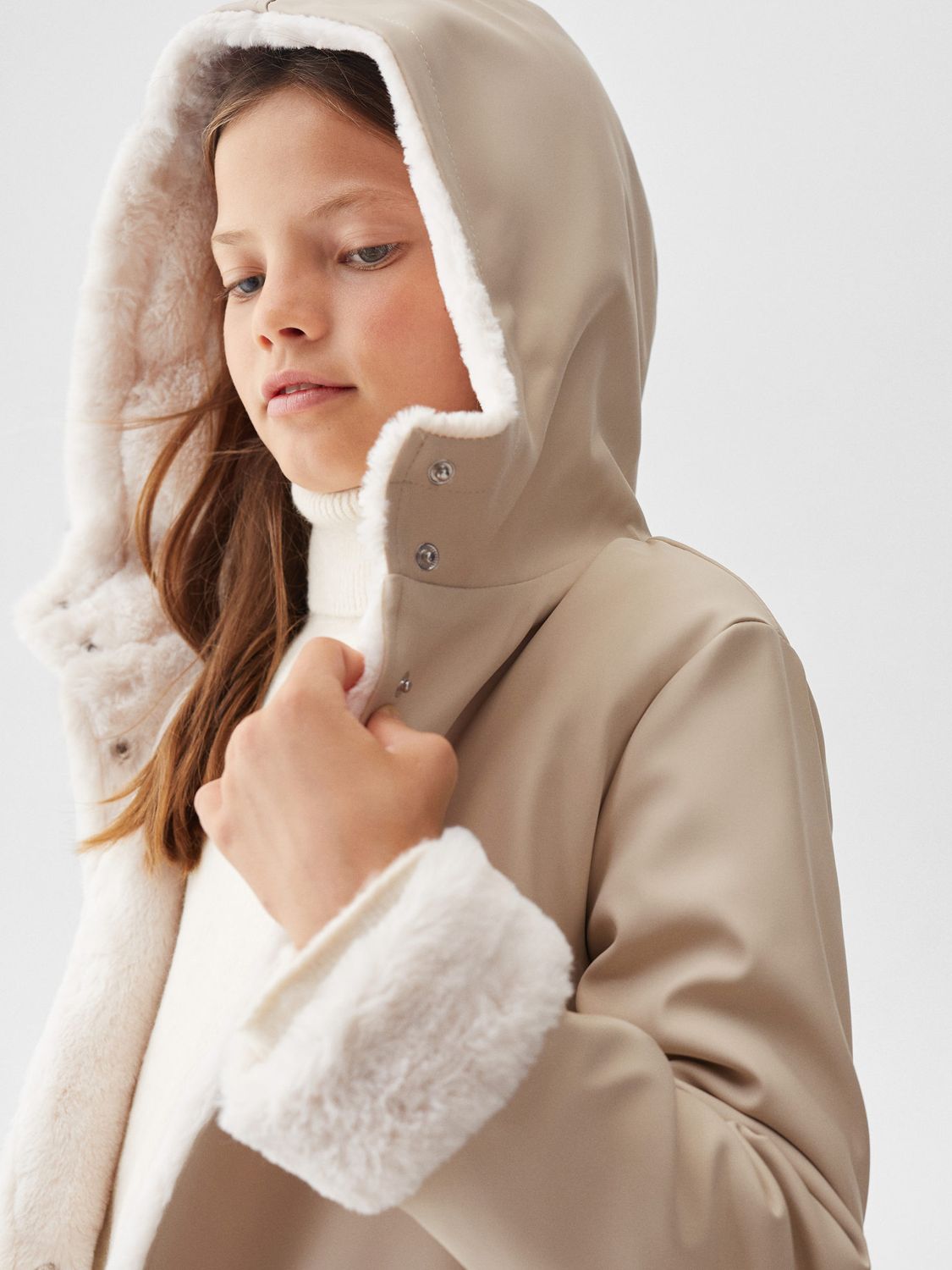 K Way Kids Eiffel shearling-lining Hooded Jacket - Farfetch
