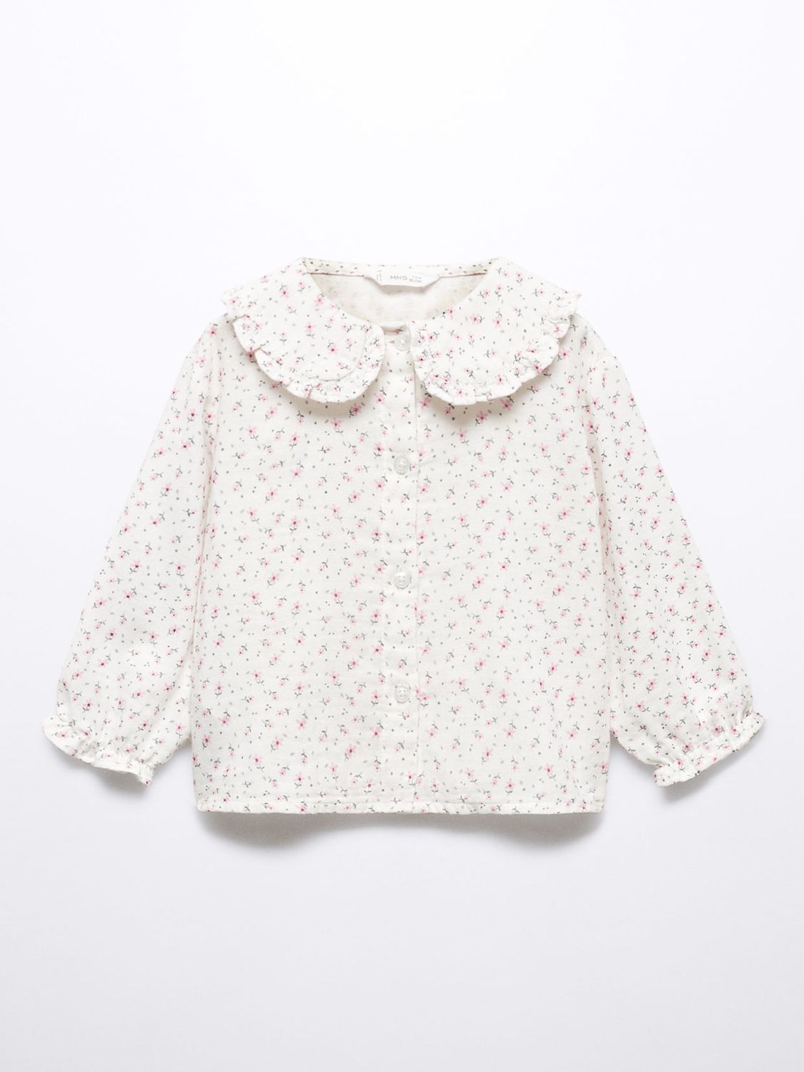 Mango Baby Saly Floral Print Blouse, White, 9-12 months