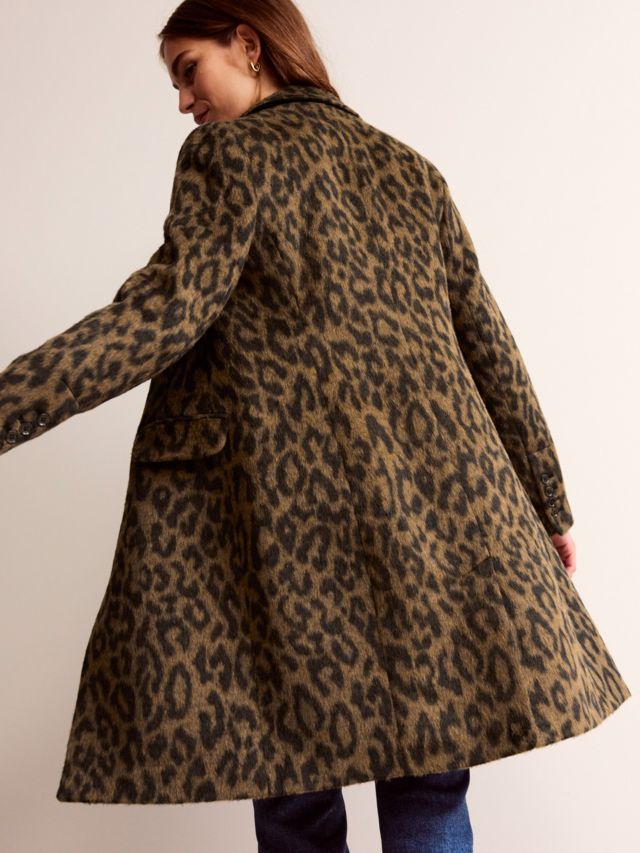 Leopard sale wool coat