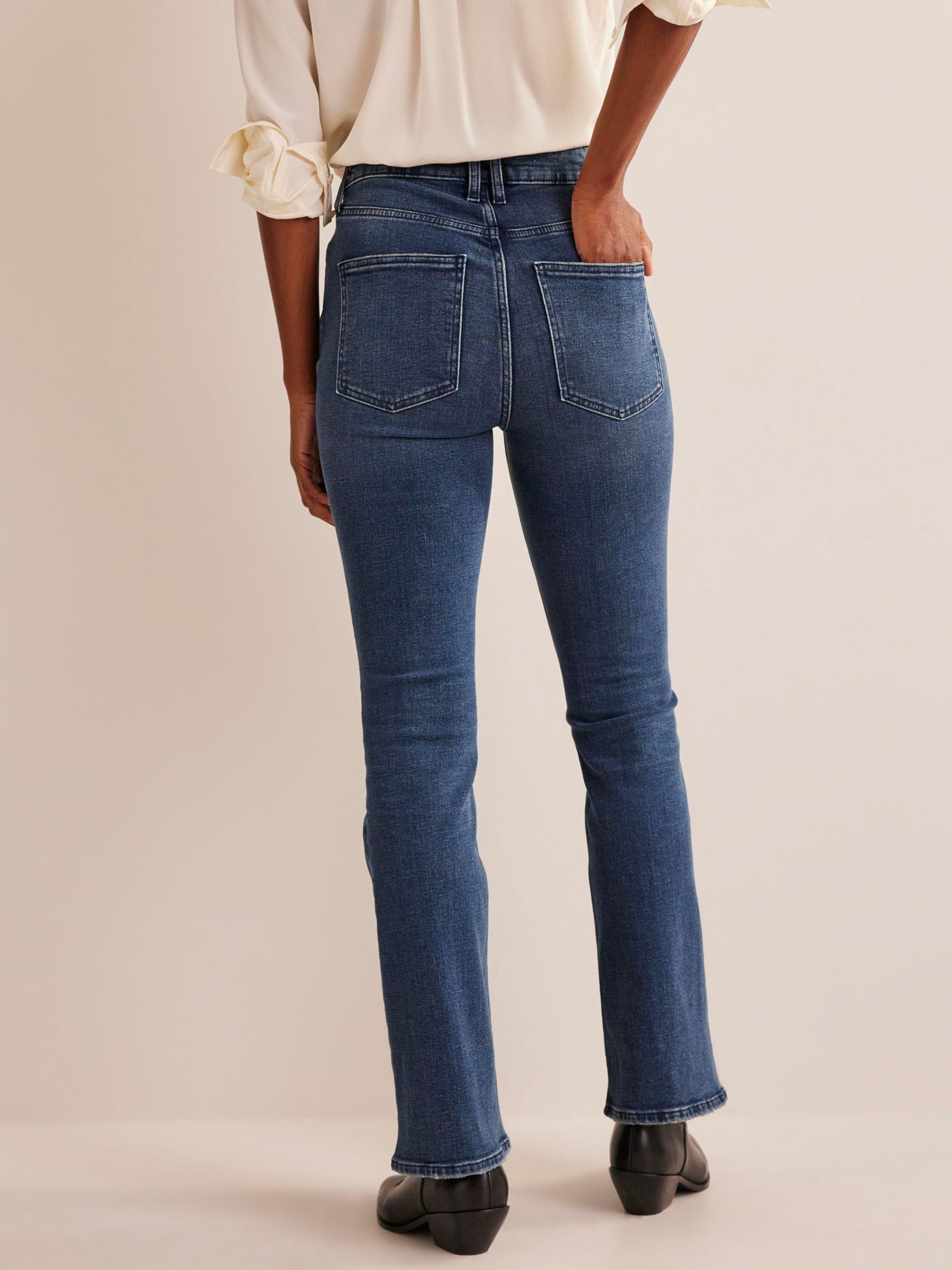 Boden Mid-Rise Slim Flare Jeans, Mid Vintage, W27/L32