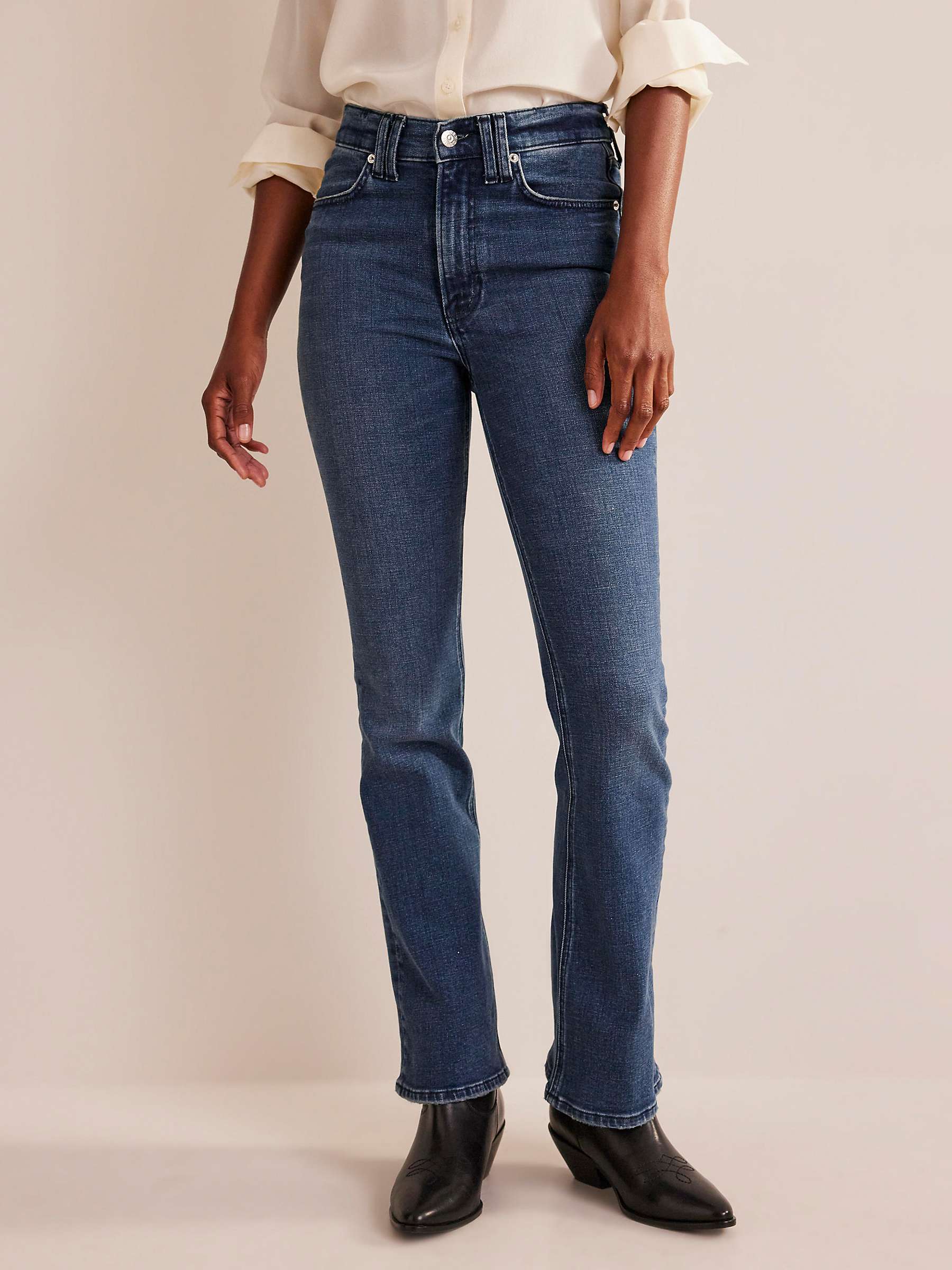 Buy Boden Mid-Rise Slim Flare Jeans, Mid Vintage Online at johnlewis.com