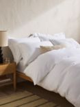 John Lewis Comfy & Relaxed Washed Cotton Deep Fitted Sheet, White