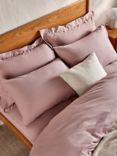 John Lewis Comfy & Relaxed Washed Cotton Deep Fitted Sheet, Rosa