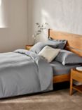 John Lewis Comfy & Relaxed Washed Cotton Deep Fitted Sheet, Storm