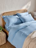 John Lewis Comfy & Relaxed Washed Cotton Flat Sheet, French Blue