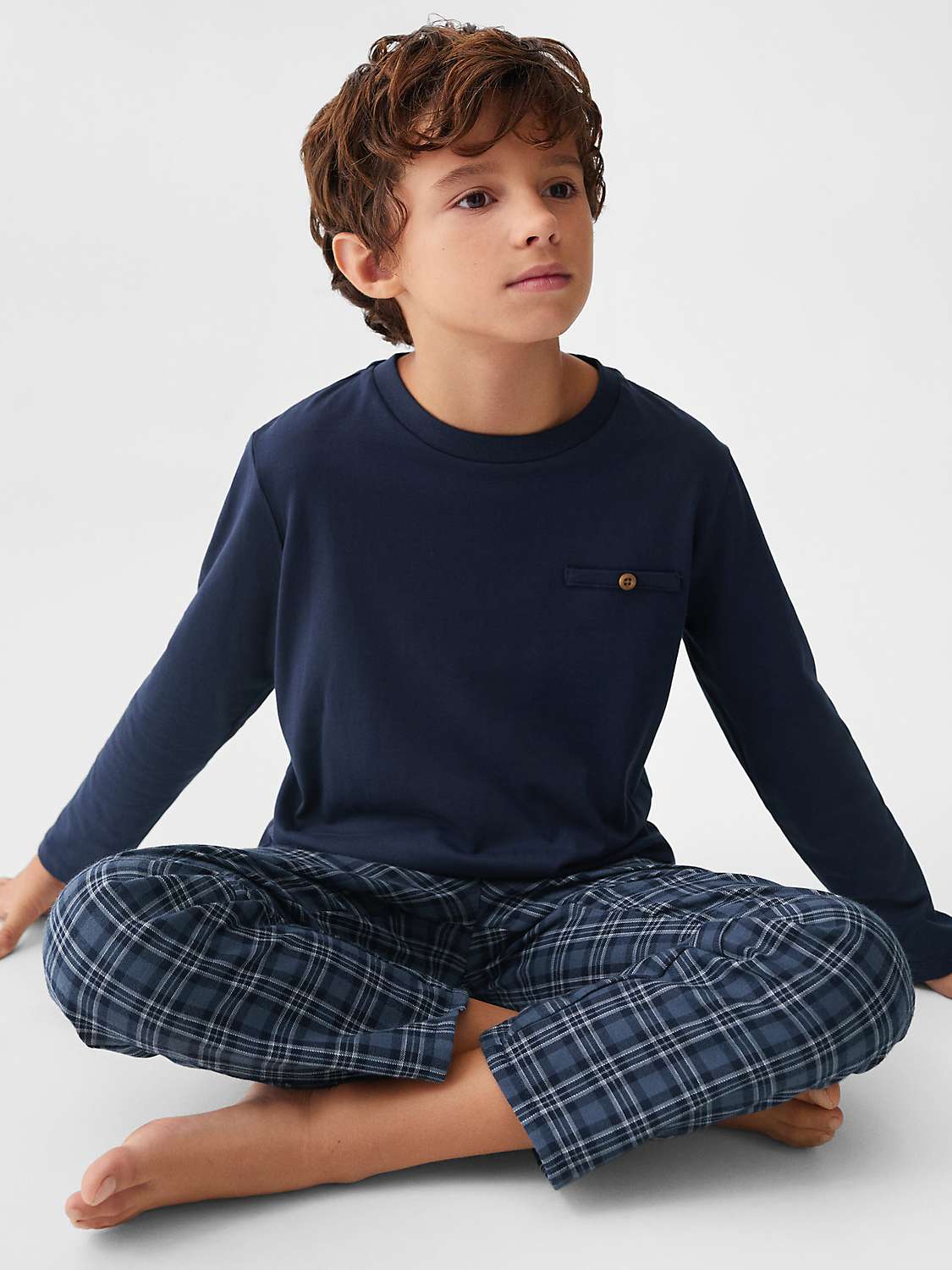Buy Mango Kids' Victor Pyjamas, Medium Blue Online at johnlewis.com
