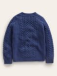 Mini Boden Kids' Heritage Cable Knit Jumper, College Navy