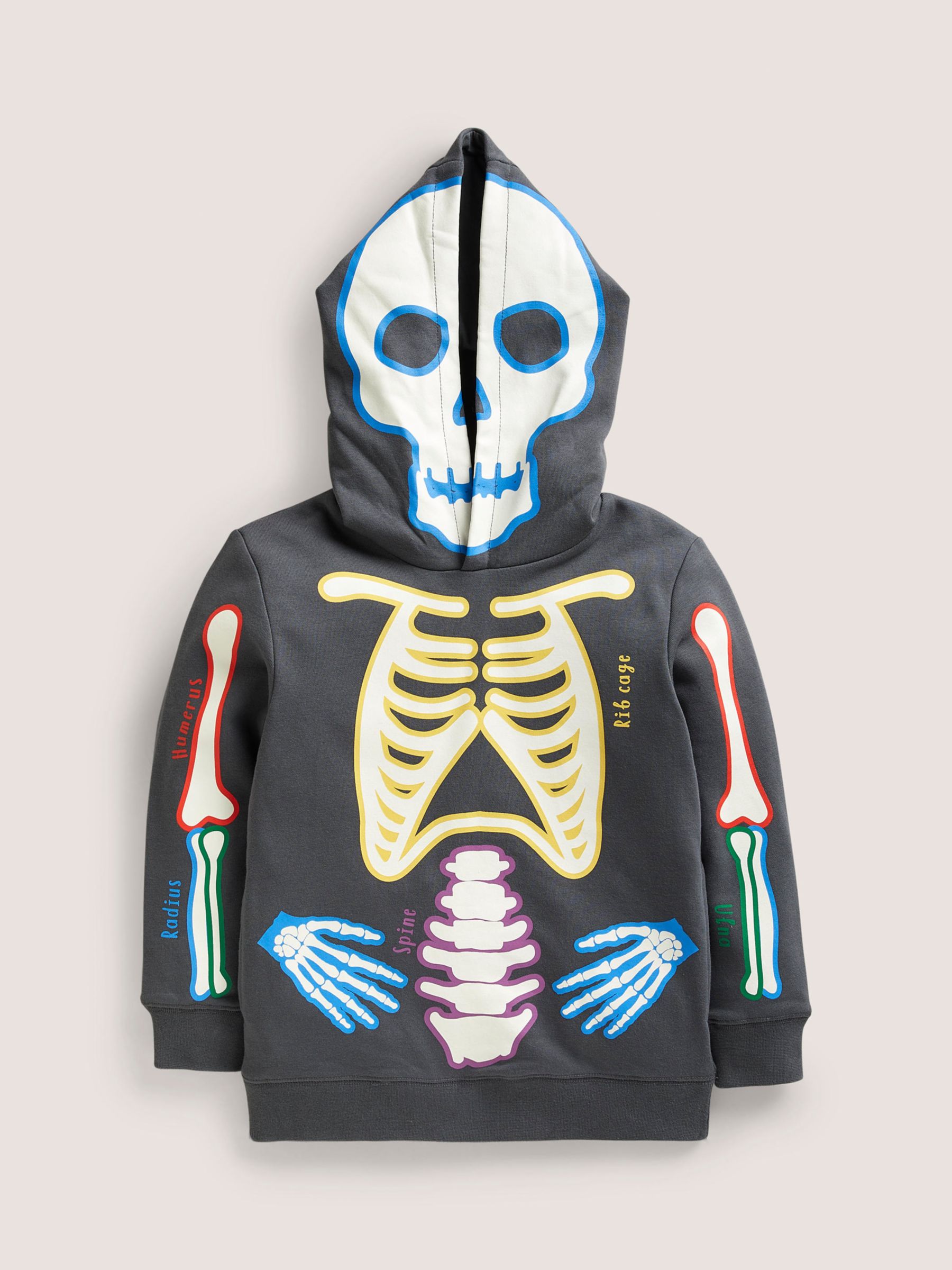 Kid Boy/Kid Girl Halloween Skeleton Graphic Print Pullover Sweatshirt