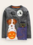 Mini Boden Kids'  Halloween Applique T-Shirt, Smoke