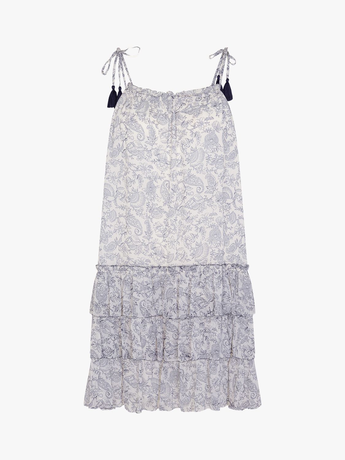 Accessorize Strappy Tiered Mini Dress, White/Multi, XXL