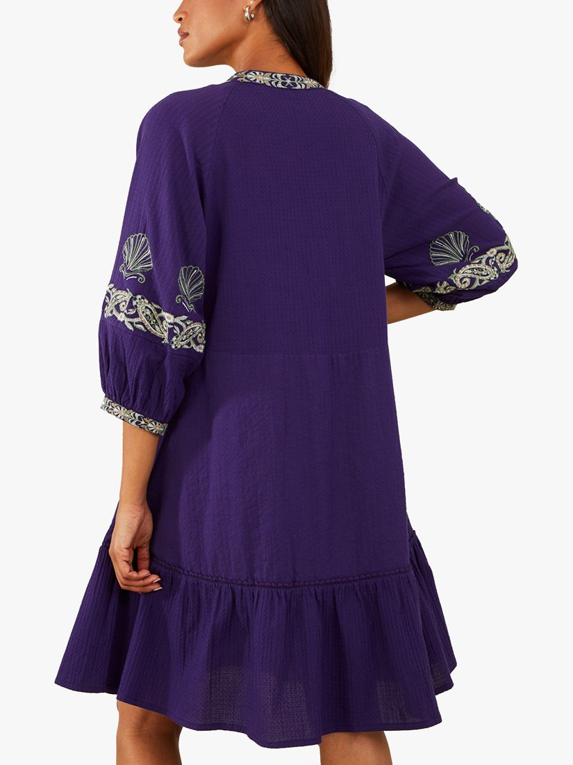 Buy Accessorize Shell Embroidered Short Cotton Dress, Navy Online at johnlewis.com