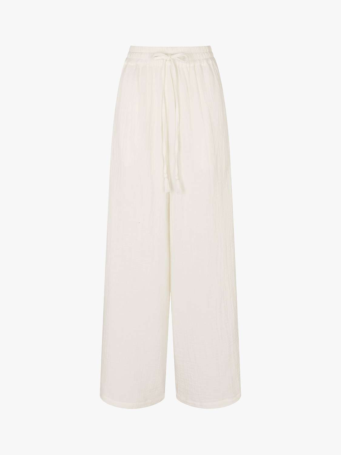 Buy Accessorize Crinkle Cotton Beach Trousers, White Online at johnlewis.com